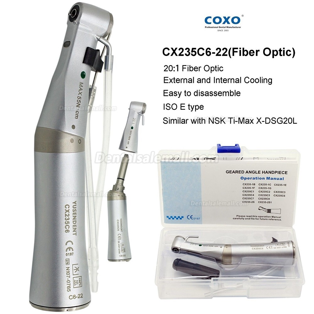 YUSENDENT COXO C-Sailor Pro+ Dental Implant Surgery Motor System with 2Pcs Contra-Angle Fiber Optic Handpiece